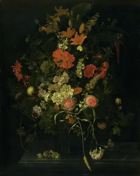 Bouquet of Flowers in a Glass Vase, by Jan Davidsz. de Heem