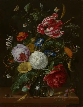 Flower Piece, by Jan Davidsz. de Heem, oil, 1650