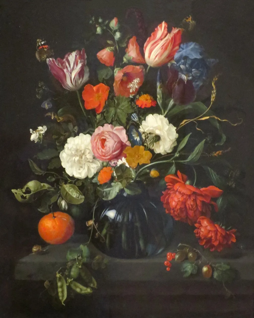 Vase of Flowers, by Jan Davidsz. de Heem, oil, 1654