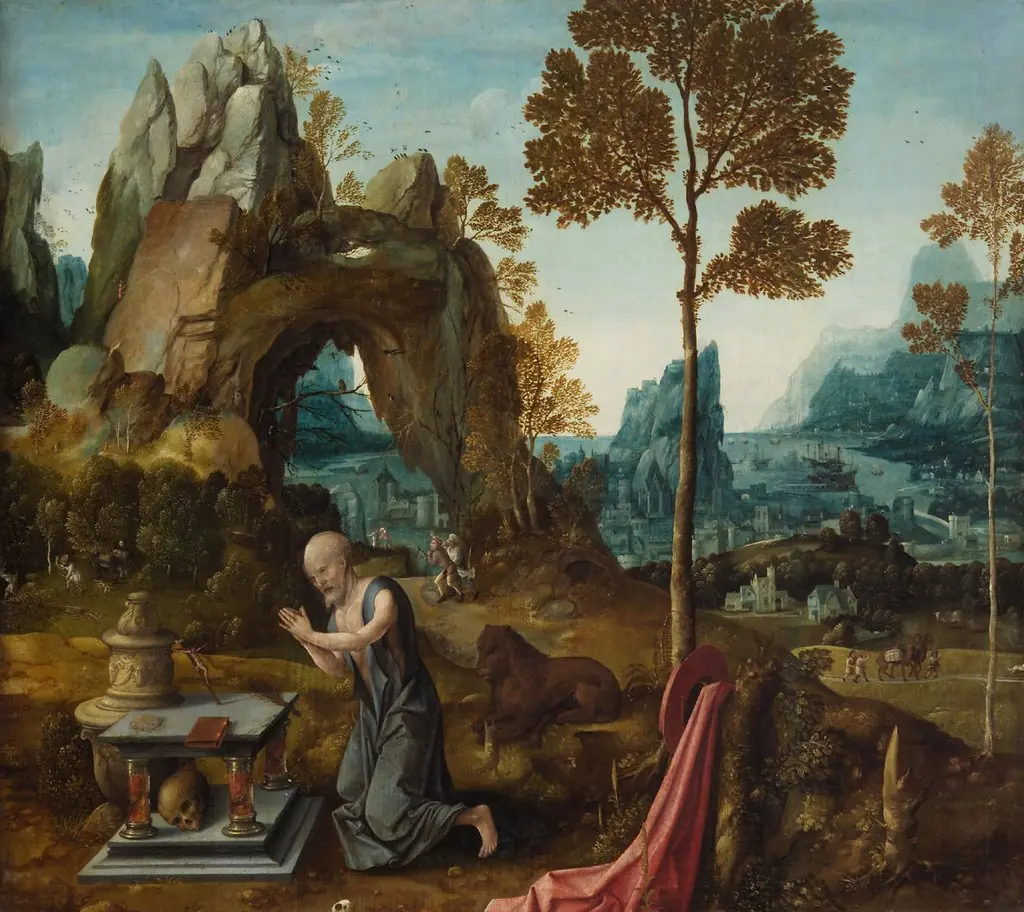 St. Jerome as penitent in a landscape, by Jan de Beer