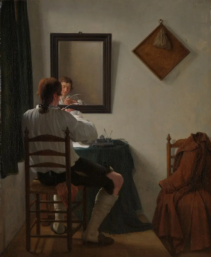A Writer Trimming his Pen, by Jan Ekels the Younger