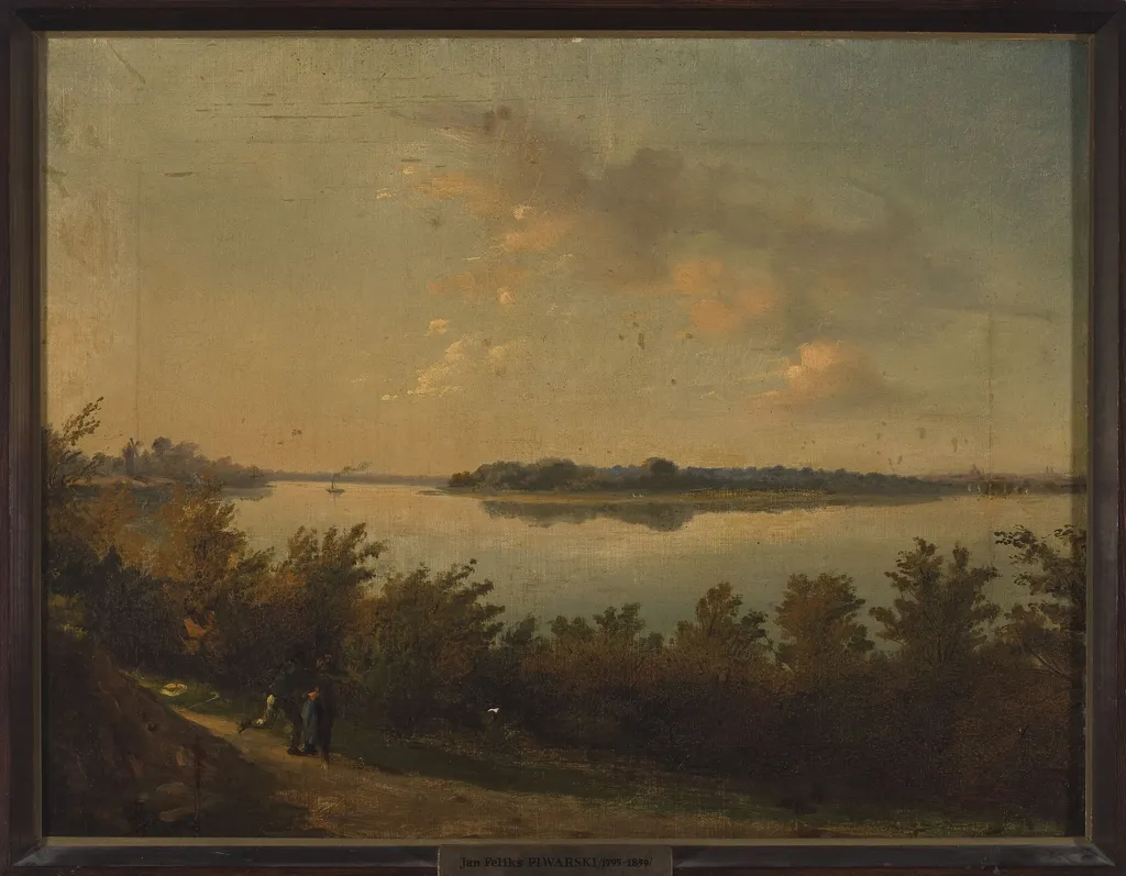 Saska Kępa – Landscape at sunset, by Jan Feliks Piwarski, oil, 1836