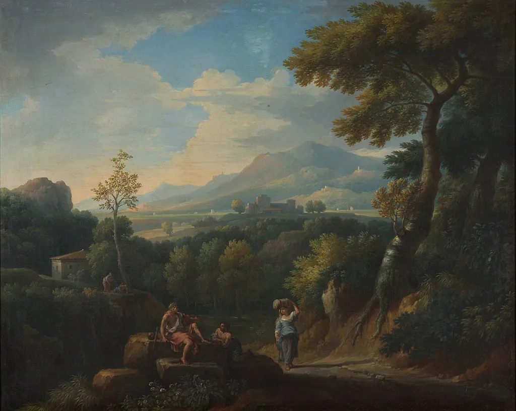 Italian Landscape, by Jan Frans van Bloemen, oil, 1705