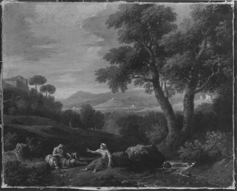 Italienische Landschaft, by Jan Frans van Bloemen, unspecified, 1705