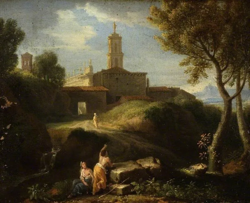 Roman buildings, by Jan Frans van Bloemen, oil, 1713