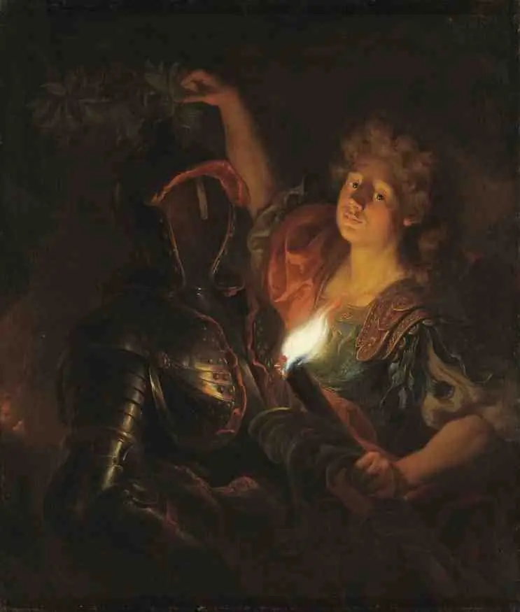 Warrior with torch and wreath, by Jan Frans van Douven