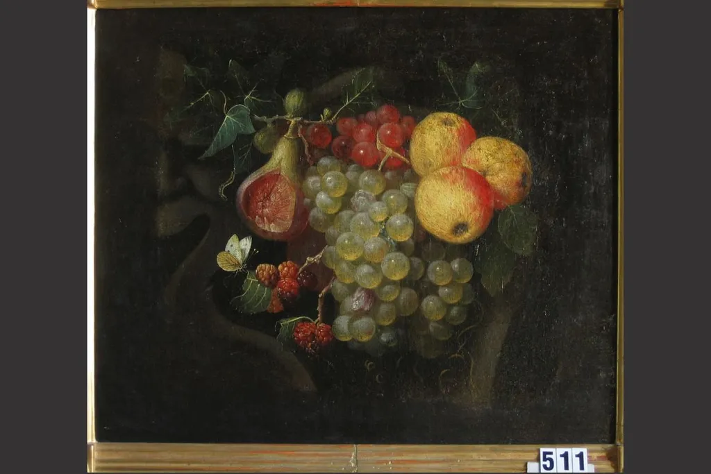 Fructe cu pară tăiată (pandant: Fructe cu pepene rupt), by Jan Frans van Son, unspecified