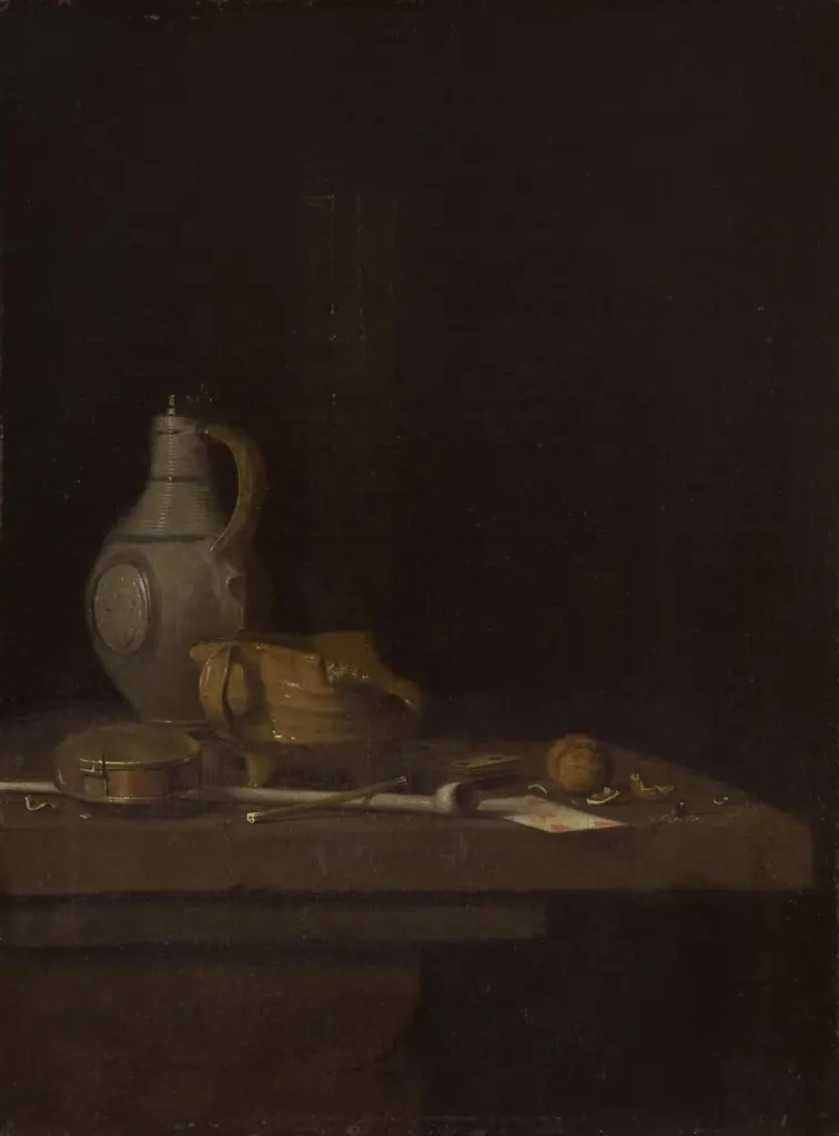 Still Life with a Stoneware Jar and a Brazier, by Jan Fris