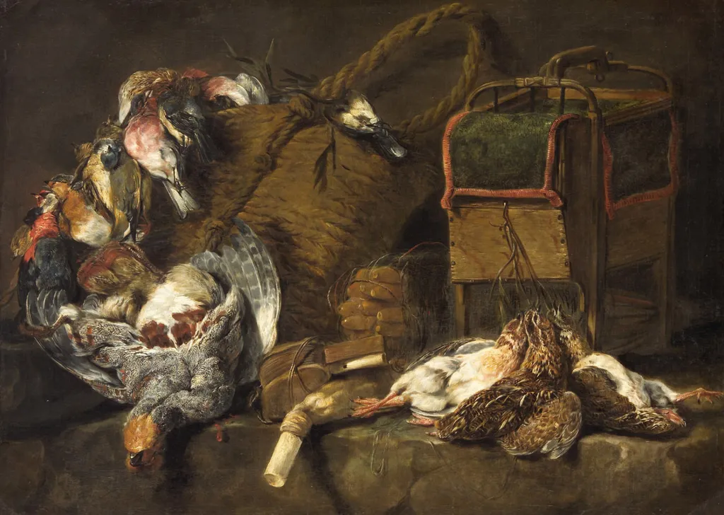 Dead game birds, by Jan Fyt, oil, 1650