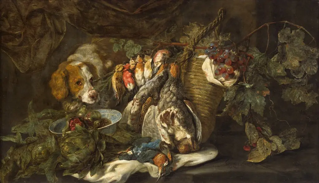 Fruit and poultry with hound, by Jan Fyt