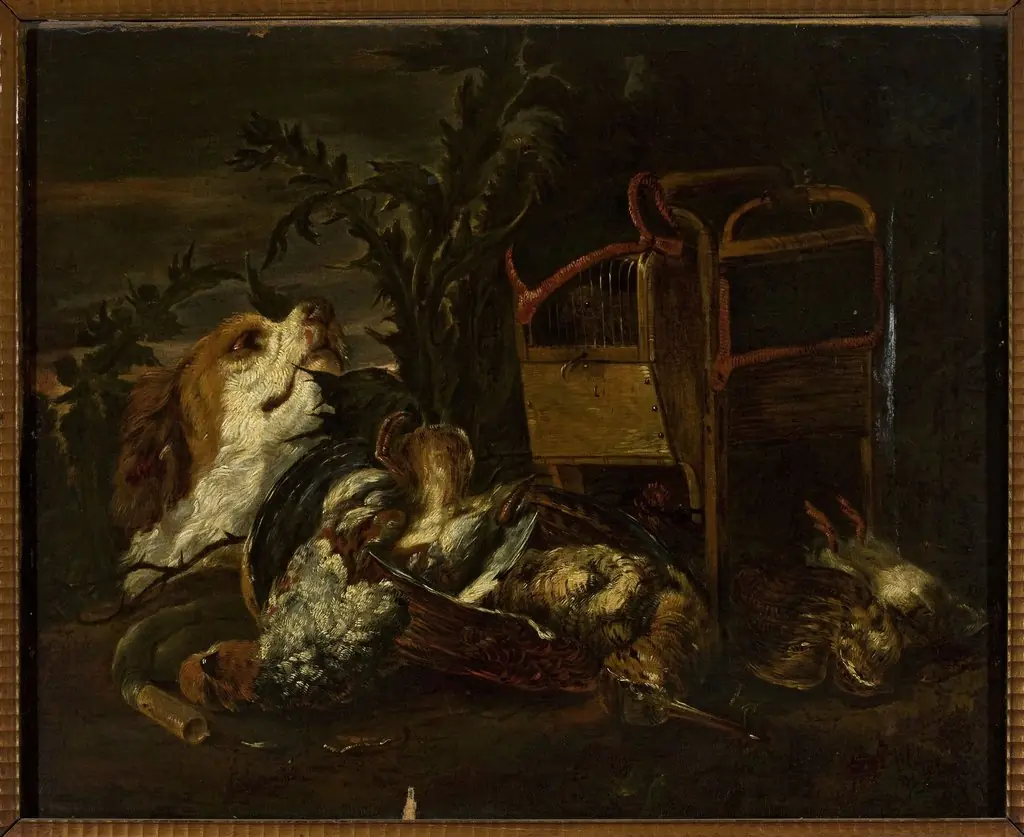 Hunting trophies and a dog, by Jan Fyt