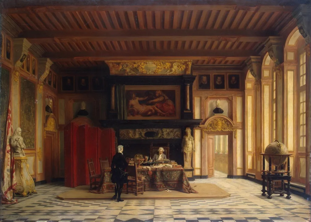 Hall of Estates at the City Council in Antwerp, by Jan Geeraerts, oil, 1856