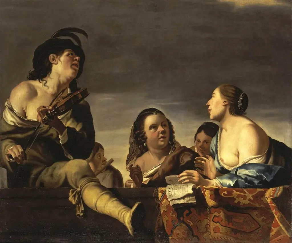 Merry Society with a Violinist, by Jan Gerritsz van Bronckhorst, 1640