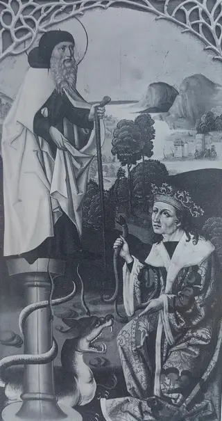 Miracle of Saint Simeon Stylites from the Polyptych of John the Merciful., by Jan Goraj