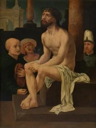 Christ sitting on the Cold Stone, by Jan Gossaert, oil