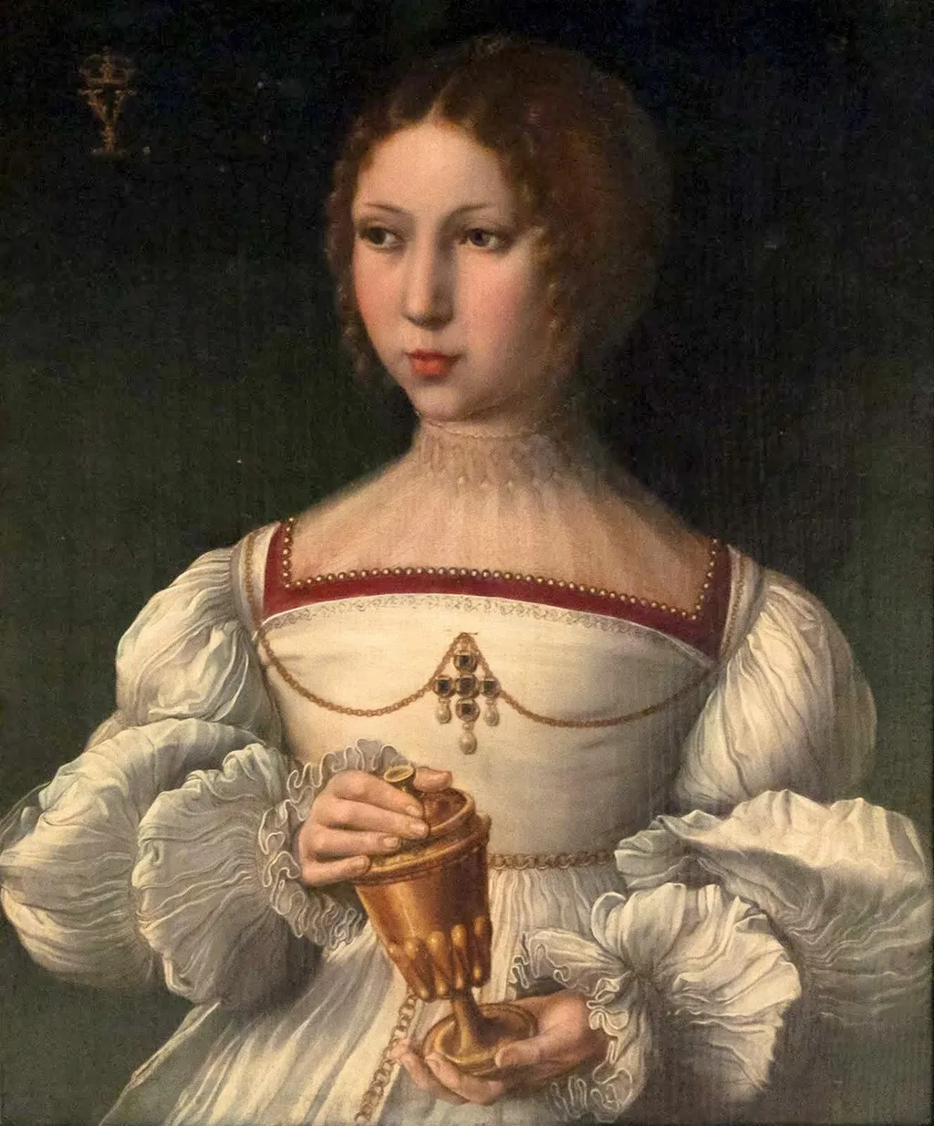 Portrait of a young lady as Mary Magdalene, by Jan Gossaert, oil, 1530