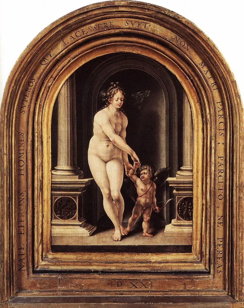 Venus and Cupid, by Jan Gossaert, unspecified, 1550