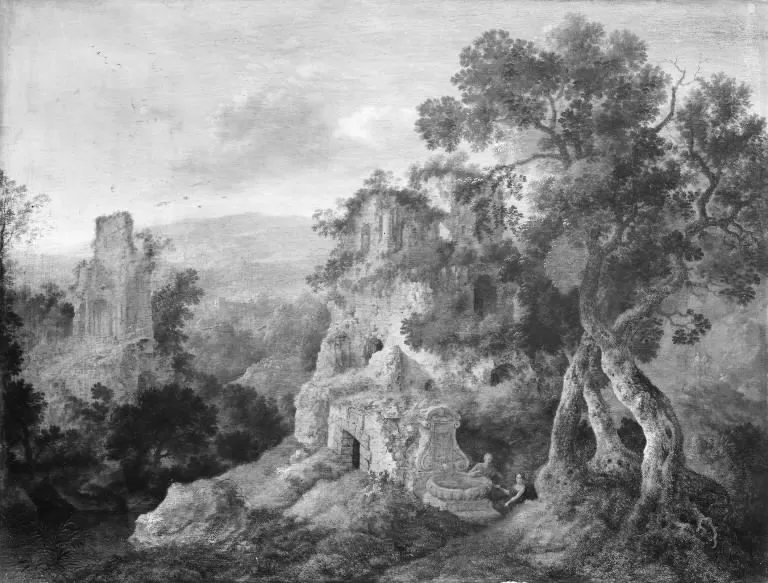 Fantasy of Mountain Scenery, by Jan Griffier, unspecified, 1695