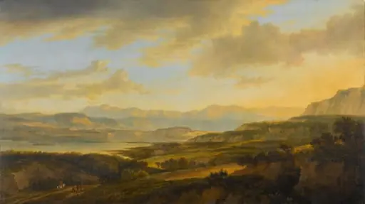 Het meer van Zürich, by Jan Hackaert