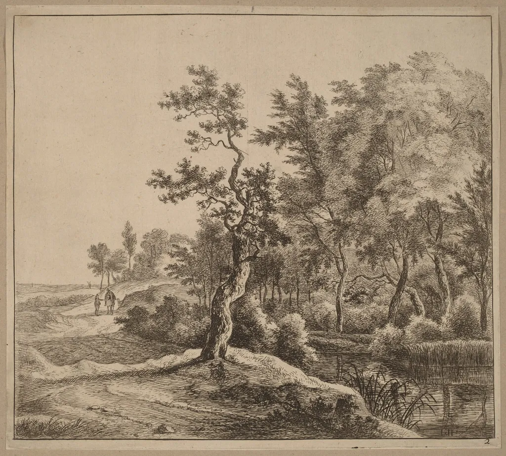Landscape with a Winding Road, by Jan Hackaert, ink, 1664