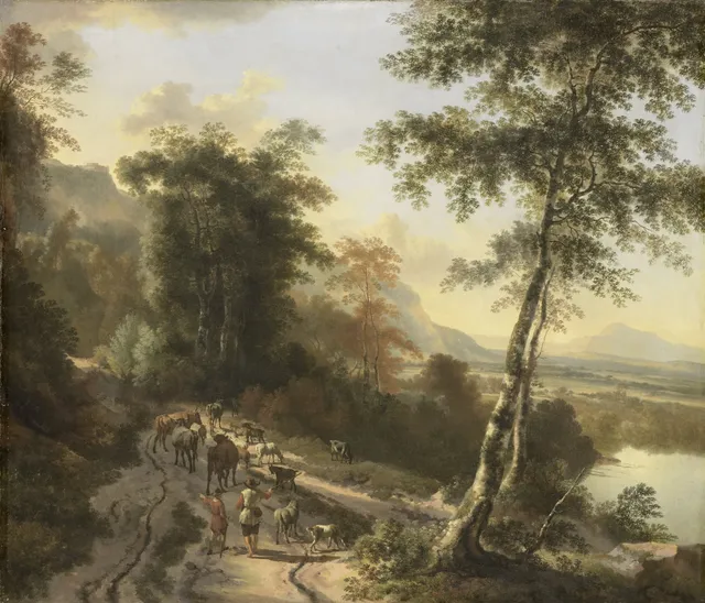 Landscape with cattle herders