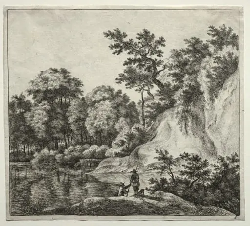 The Rock Bathed by the River, by Jan Hackaert
