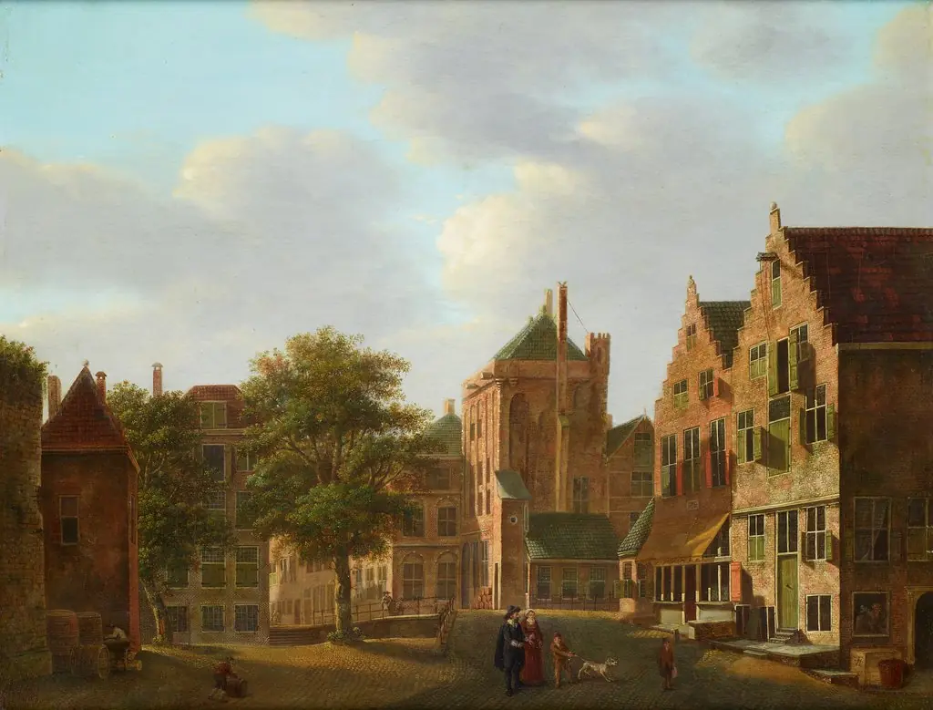 City View with elegant Couple, by Jan Hendrik Verheijen