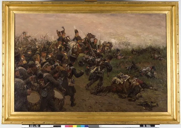 The Chassé Division at the Battle of Waterloo, by Jan Hoynck van Papendrecht, oil, 1902
