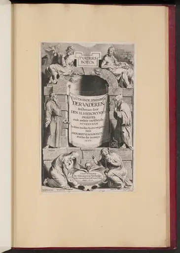 Title Page for Heribert Rosweyde, 'T Vaders Boeck, by Jan III Collaert