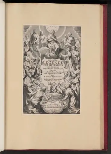 Title Page for Pedro de Ribadineira and Heribert Rosweyde, Generale Legende der Heylighen, by Jan III Collaert