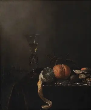Still life with fruit and wine glass
