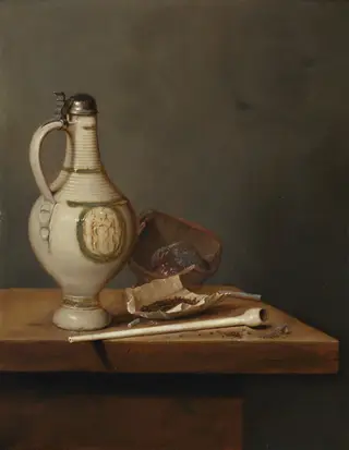 Still Life with Stoneware Jug and Pipe