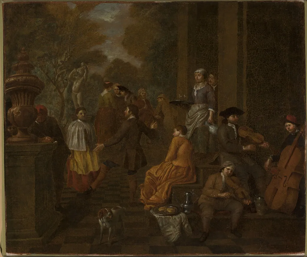 Company in the garden, by Jan Josef Horemans the Elder, oil, 1730