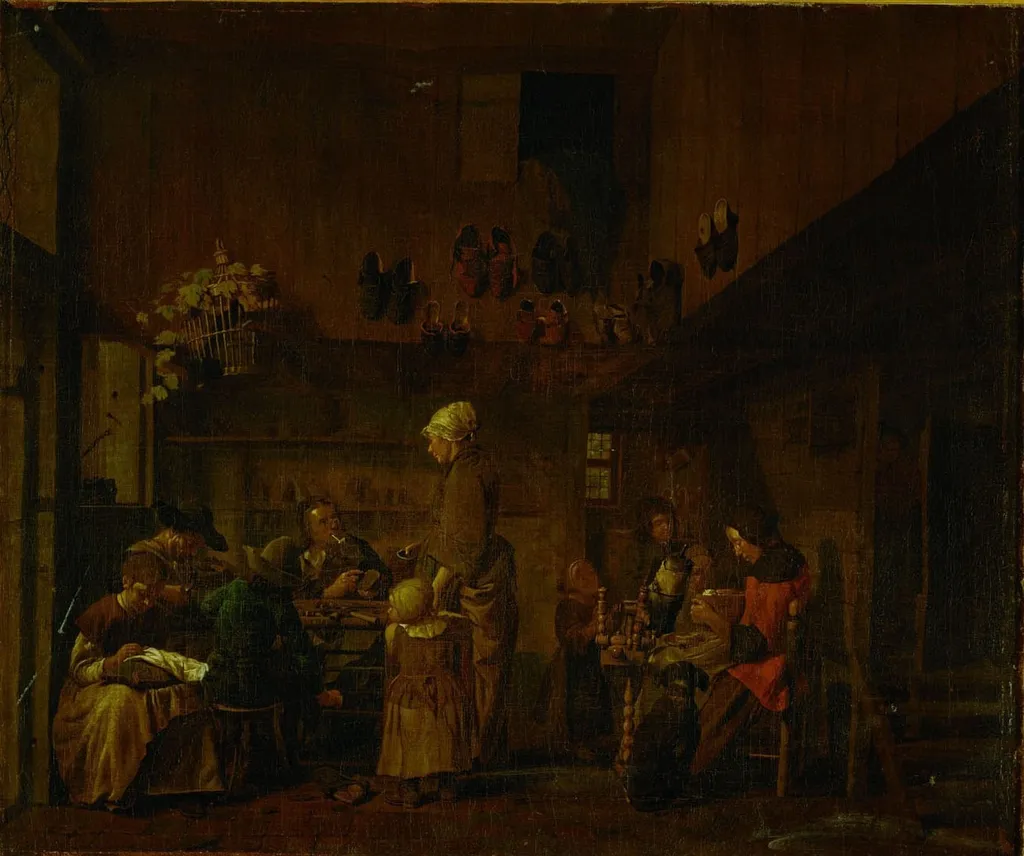 Shoemaker workshop, by Jan Josef Horemans the Elder, oil, 1712