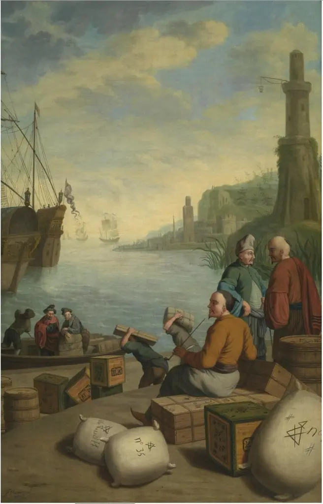 View of a Eastern Harbour, by Jan Josef Horemans the Younger