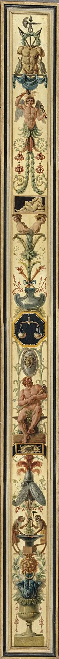 September, with the Sign of Libra, by Jan Kamphuysen, oil, 1796