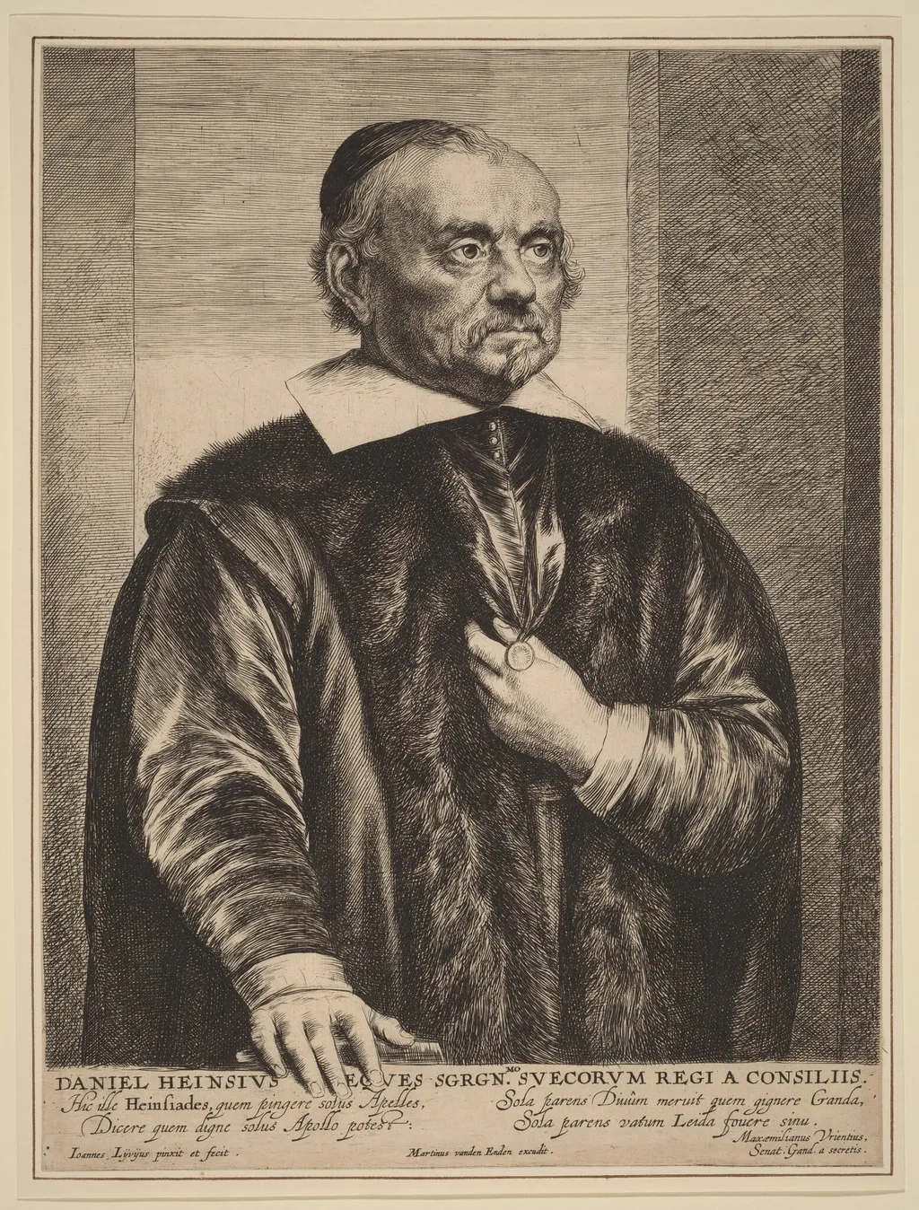 Daniel Heinsius, by Jan Lievens, ink, 1640
