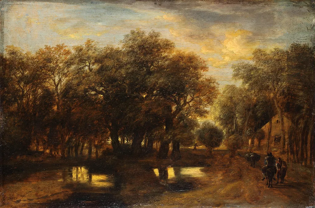 Evening Landscape, by Jan Lievens, oil, 1650