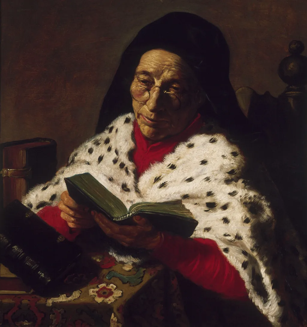 Old Woman Reading, by Jan Lievens, oil, 1622