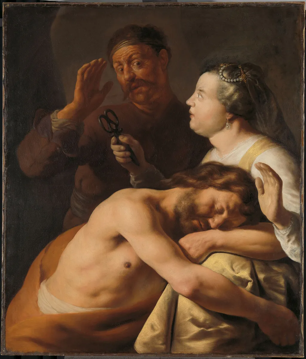 Samson and Delilah, by Jan Lievens, oil, 1630