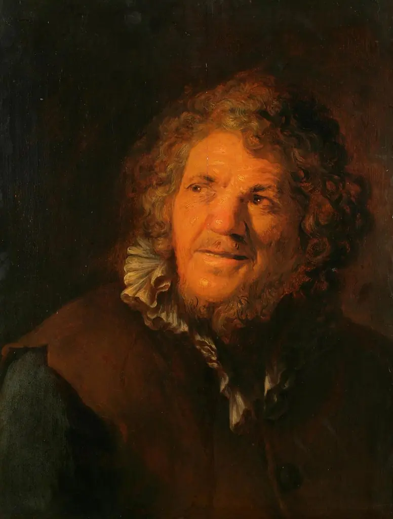 Smiling Old Man (Abraham Grapheus ? ), by Jan Lievens