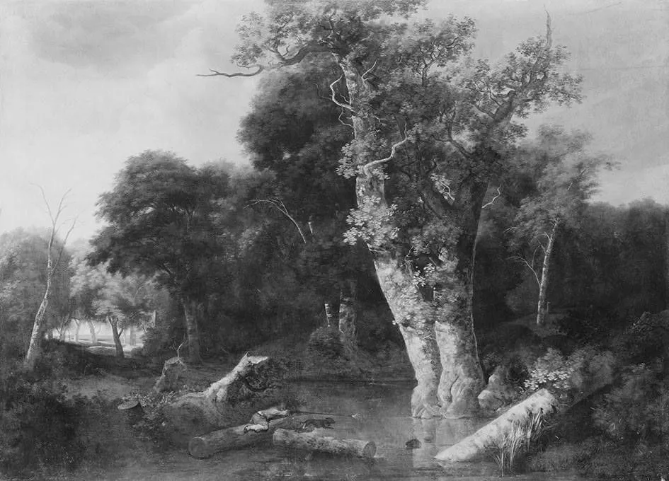 Waldlandschaft mit Jäger, by Jan Looten, unspecified, 1659