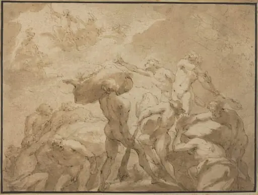 Battle of the Gods and Giants from Mount Olympus and Mount Othrys, by Jan Luyken