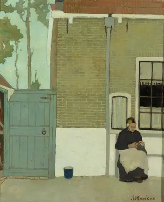Woman in front of her house, by Jan Mankes, 1914
