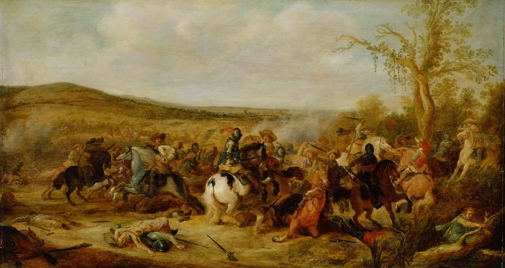 Reitergefecht, by Jan Martszen de Jonge, unspecified, 1638