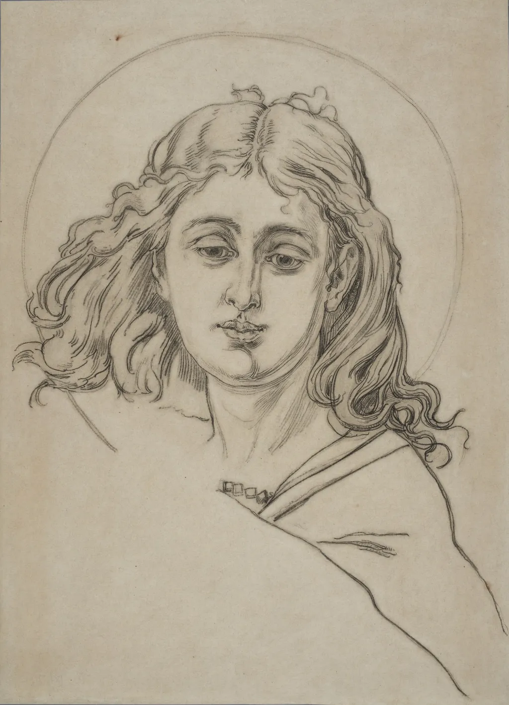 Carton for the polychrome from St Mary's Church - bust of an angel, by Jan Matejko, unspecified