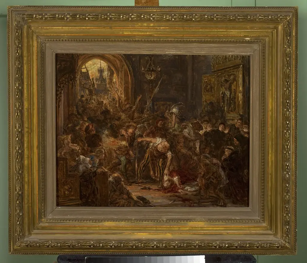 Death of Tęczyński in the Franciscan church, by Jan Matejko