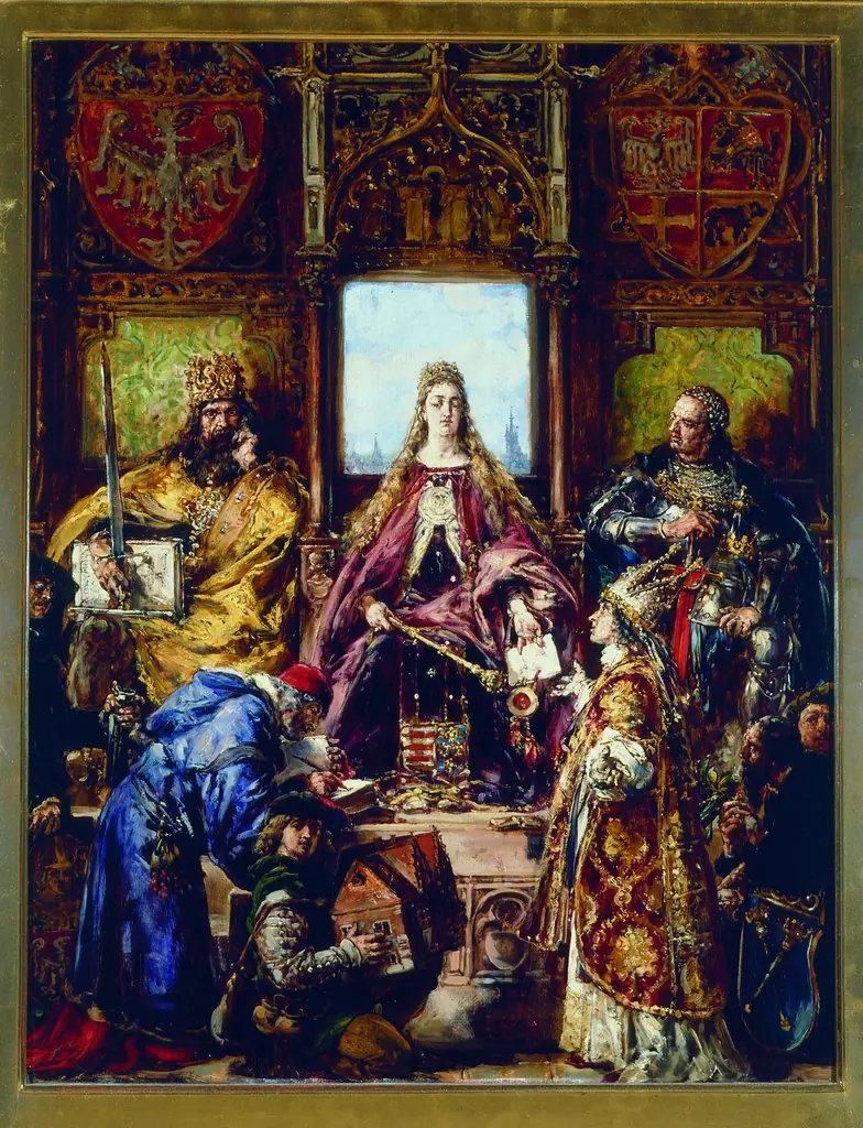 Founding of the Academy, 1361–1399–1400 AD, from the series “History of Civilization in Poland”, by Jan Matejko