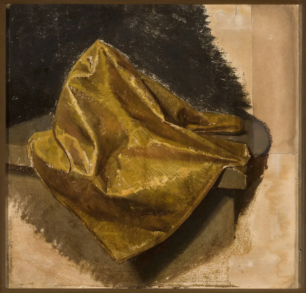 Golden fabric, study for men's attire, by Jan Matejko, unspecified, 1875