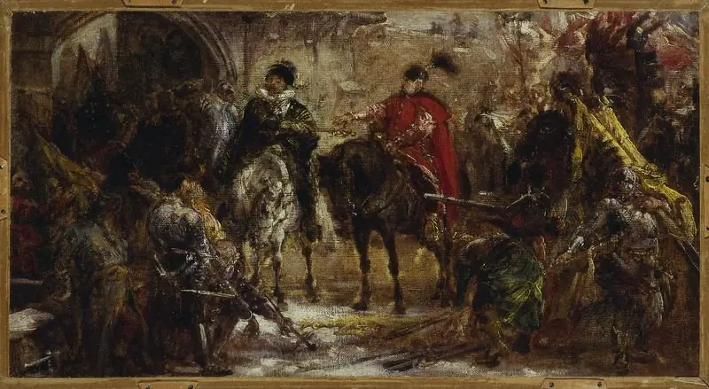 Jan Zamoyski at Byczyna, sketch, by Jan Matejko